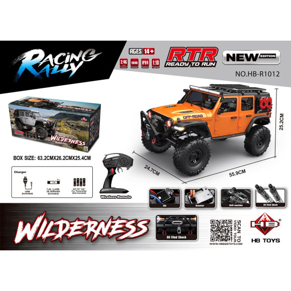 Auto R/C WILDERNESS RTR 1:10 Pomarańczowy