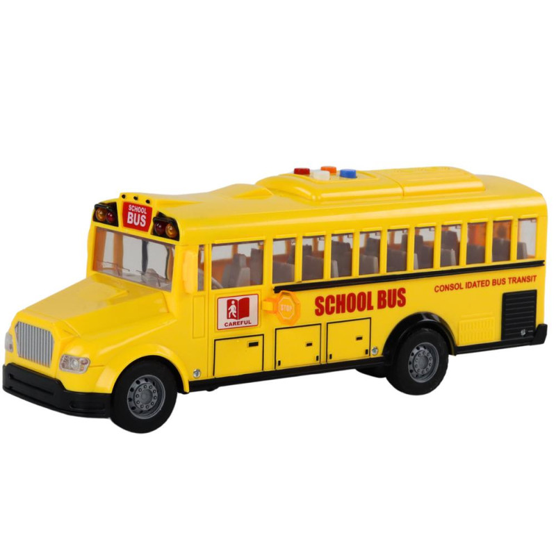 Autobus Szkolny 1:16 Napęd Frykcyjny Otwierane Drzwi Światła Dźwięki Żółty