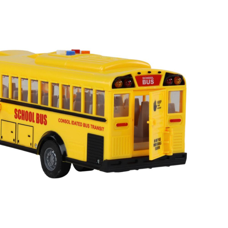 Autobus Szkolny 1:16 Napęd Frykcyjny Otwierane Drzwi Światła Dźwięki Żółty