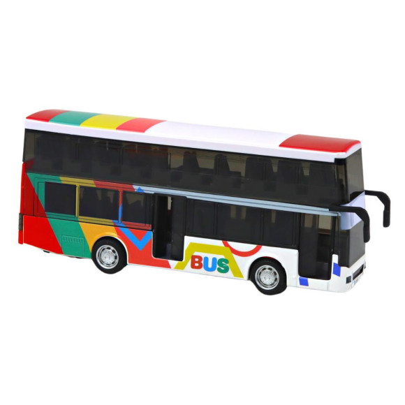 Autobus Dwupiętrowy Z Napędem Metalowy Kolorowy Światła Dźwięki