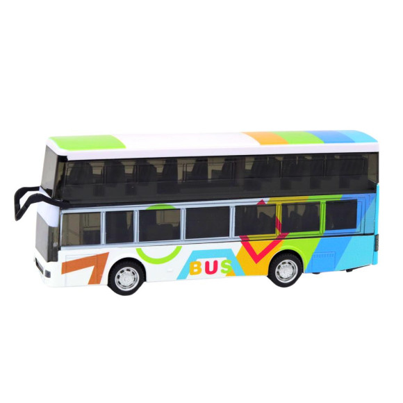Autobus Dwupiętrowy Z Napędem Metalowy Kolorowy Światła Dźwięki