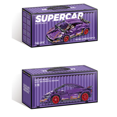 Zestaw Klocków Auto Sportowe Fioletowe 470el.
