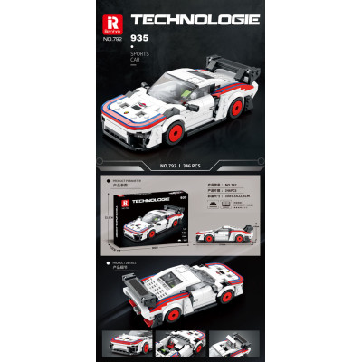 Zestaw Klocków Auto Sportowe Białe 346el.
