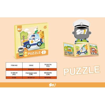 Magnetyczne Puzzle Pojazdy + Książeczka