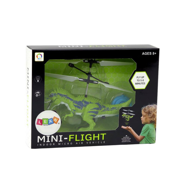 Latający Dinozaur Helikopter Sterowany Ręką Zielony