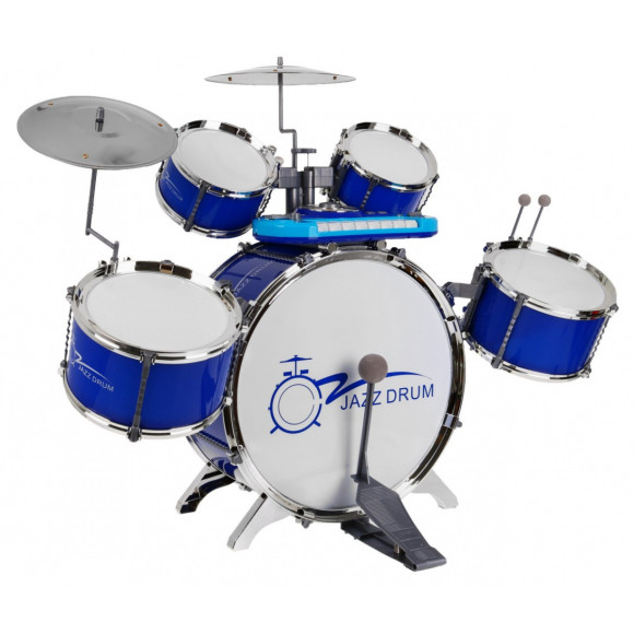 Zestaw muzyczny Perkusja + Keyboard + Mikrofon dla dzieci 3+ niebieski Dźwięki Światła Zestaw muzyczny Perkusja + Keyboard + Mikrofon dla dzieci 3+ niebieski Dźwięki Światła