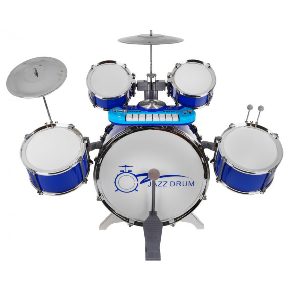 Zestaw muzyczny Perkusja + Keyboard + Mikrofon dla dzieci 3+ niebieski Dźwięki Światła Zestaw muzyczny Perkusja + Keyboard + Mikrofon dla dzieci 3+ niebieski Dźwięki Światła