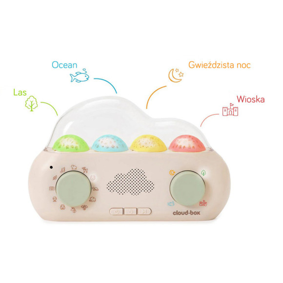 Muzyczny projektor z bajkami CloudBox - Wersja polsko - angielska Muzyczny projektor z bajkami CloudBox - Wersja polsko - angielska