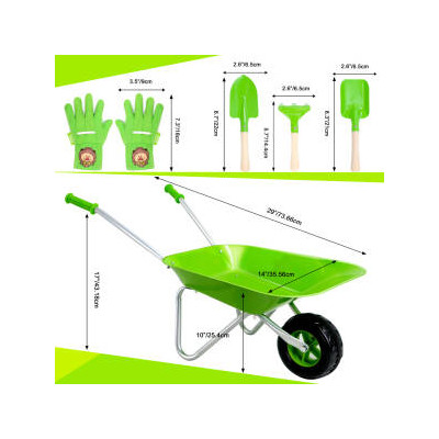 Zestaw Małego Ogrodnika z Taczką Zielony