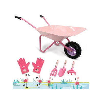 Zestaw Małego Ogrodnika z Taczką Różowy