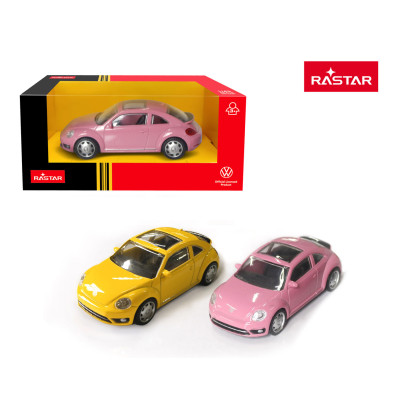 Autko Metalowe 1:43 Volkswagen Beetle Różowy RASTAR