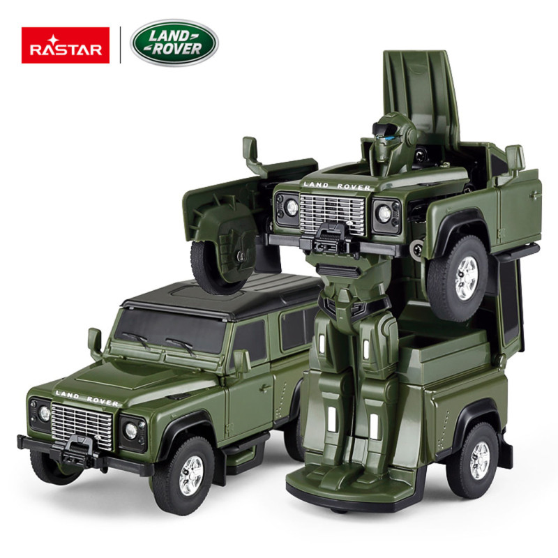 Autko Metalowe/Robot 2w1 1:32 Land Rover Defender Zielony RASTAR