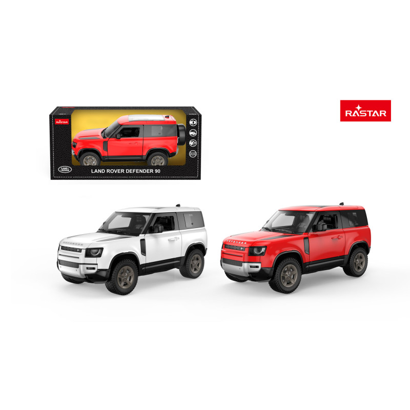 Autko Metalowe 1:24 Land Rover Defender 90 Czerwony RASTAR