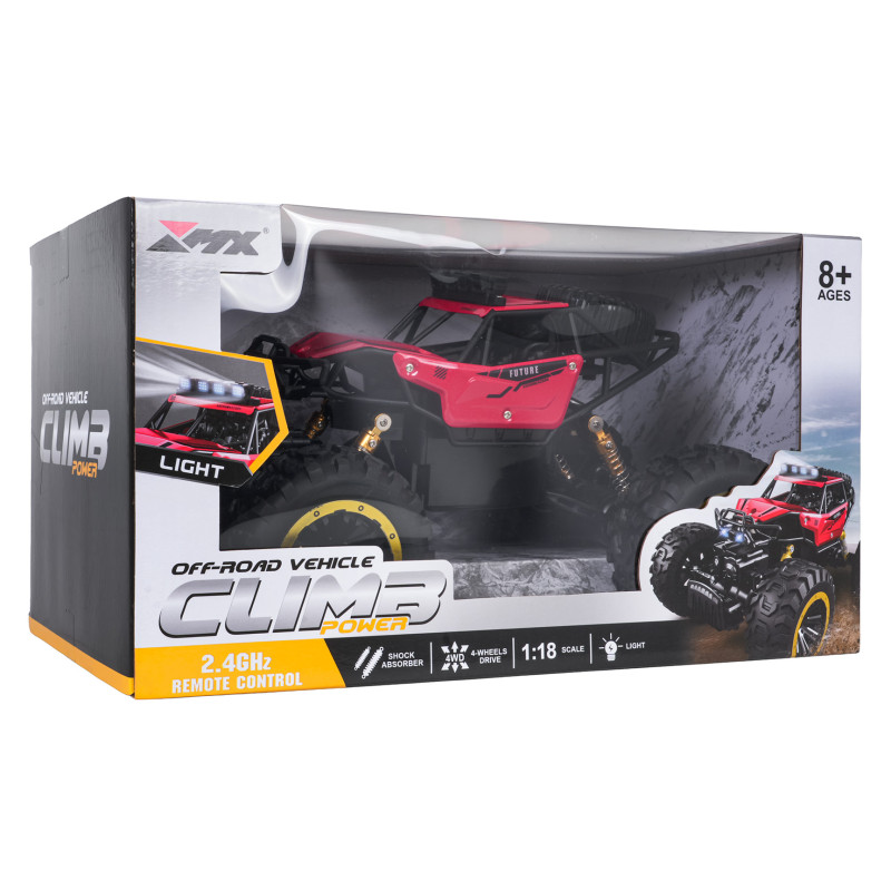Crawler R/C 1:18 CLIMB POWER Czerwony