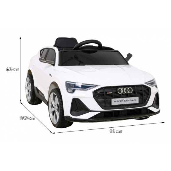 Audi E-Tron Sportback dla dzieci Biały + Pilot + Napęd 4x4 + Wolny Start + Radio MP3 + LED