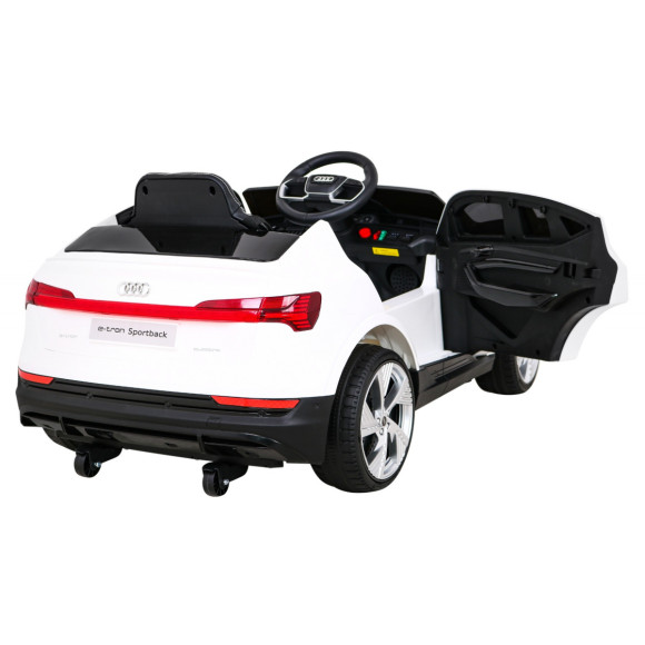 Audi E-Tron Sportback dla dzieci Biały + Pilot + Napęd 4x4 + Wolny Start + Radio MP3 + LED