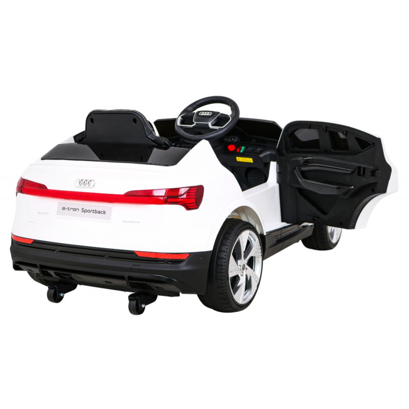 Audi E-Tron Sportback dla dzieci Biały + Pilot + Napęd 4x4 + Wolny Start + Radio MP3 + LED