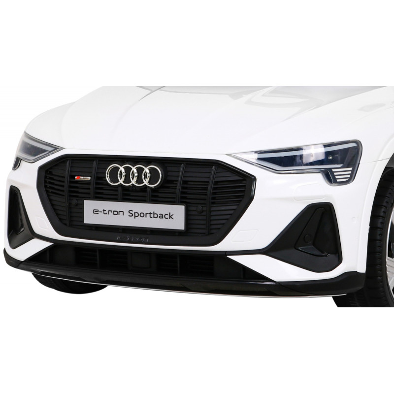 Audi E-Tron Sportback dla dzieci Biały + Pilot + Napęd 4x4 + Wolny Start + Radio MP3 + LED