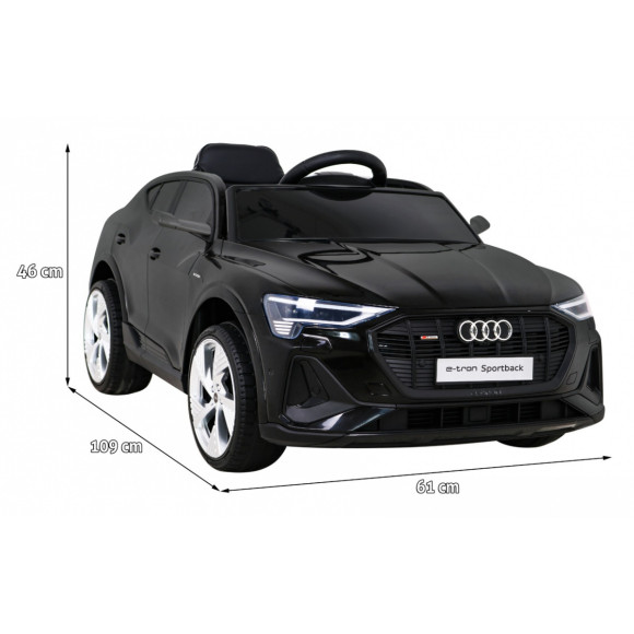 Audi E-Tron Sportback dla dzieci Czarny + Pilot + Napęd 4x4 + Wolny Start + Radio MP3 + LED