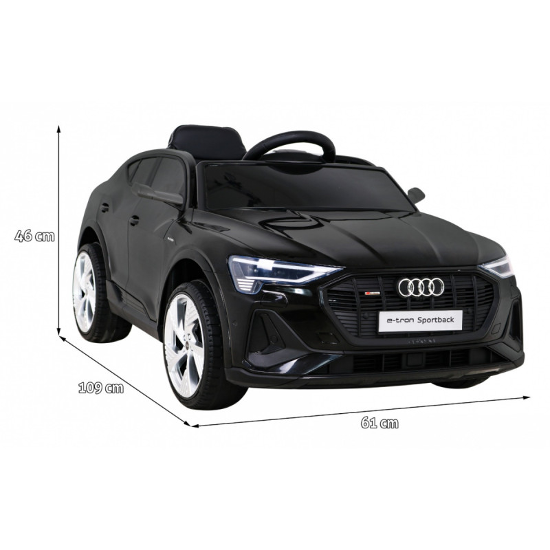 Audi E-Tron Sportback dla dzieci Czarny + Pilot + Napęd 4x4 + Wolny Start + Radio MP3 + LED