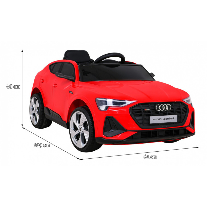 Audi E-Tron Sportback dla dzieci Czerwony + Pilot + Napęd 4x4 + Wolny Start + Radio MP3 + LED