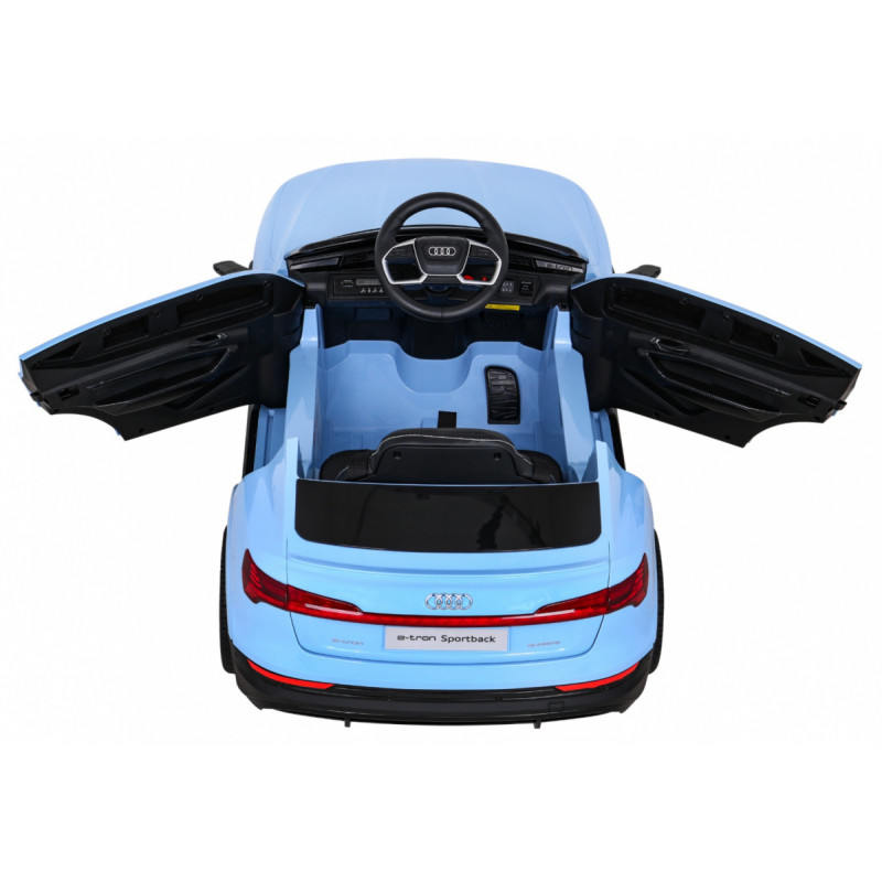 Audi E-Tron Sportback dla dzieci Niebieski + Pilot + Napęd 4x4 + Wolny Start + Radio MP3 + LED
