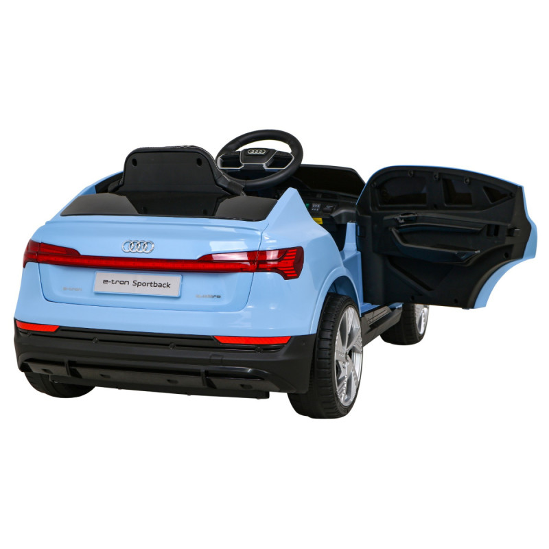 Audi E-Tron Sportback dla dzieci Niebieski + Pilot + Napęd 4x4 + Wolny Start + Radio MP3 + LED