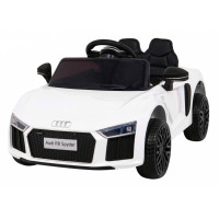 Audi R8 na akumulator dla dzieci Biały + Pilot + EVA + Wolny Start + MP3 LED