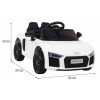 Audi R8 na akumulator dla dzieci Biały + Pilot + EVA + Wolny Start + MP3 LED