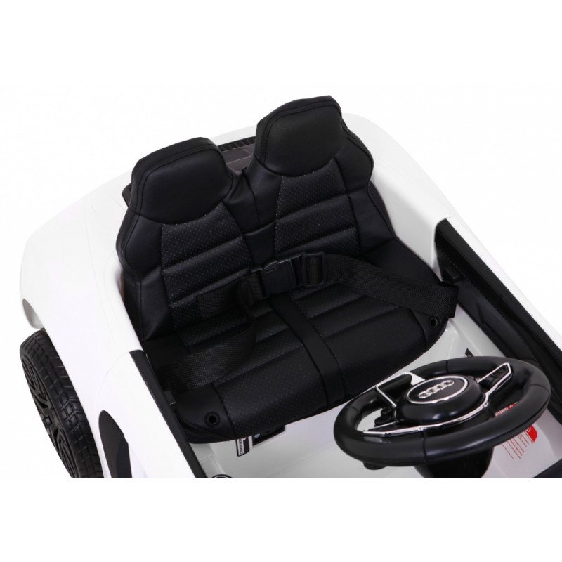 Audi R8 na akumulator dla dzieci Biały + Pilot + EVA + Wolny Start + MP3 LED