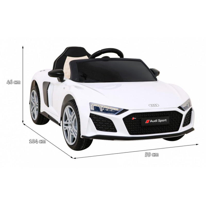 Audi R8 LIFT Samochodzik na akumulator Biały + Pilot + Koła EVA + MP3 + LED