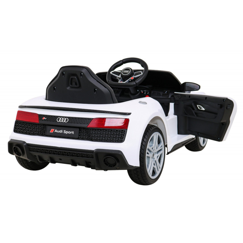 Audi R8 LIFT Samochodzik na akumulator Biały + Pilot + Koła EVA + MP3 + LED