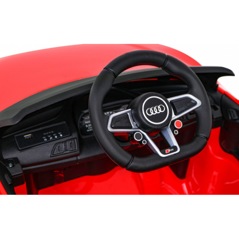 Audi R8 LIFT Samochodzik na akumulator Czerwony + Pilot + Koła EVA + MP3 + LED