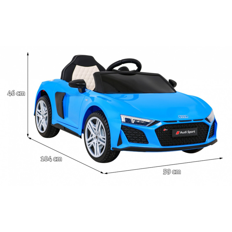 Audi R8 LIFT Samochodzik na akumulator Niebieski + Pilot + Koła EVA + MP3 + LED