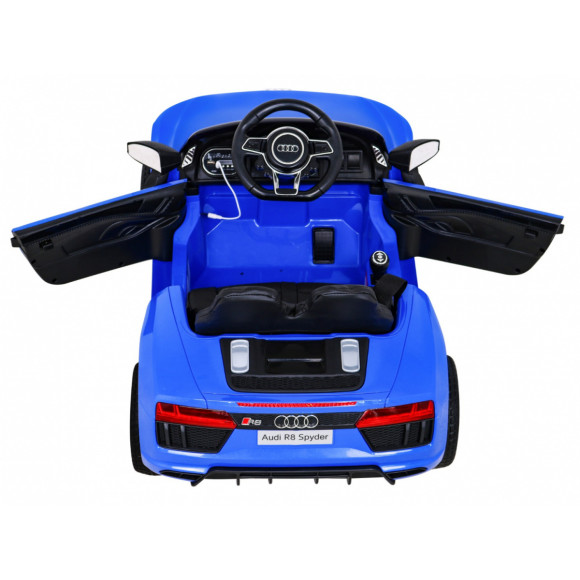 Audi R8 na akumulator dla dzieci Niebieski + Pilot + EVA + Wolny Start + MP3 LED