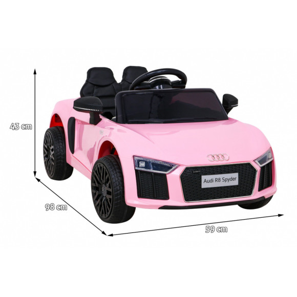 Audi R8 na akumulator dla dzieci Różowy + Pilot + EVA + Wolny Start + MP3 LED