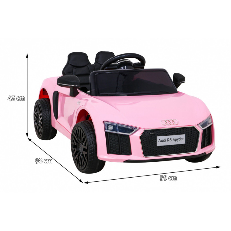Audi R8 na akumulator dla dzieci Różowy + Pilot + EVA + Wolny Start + MP3 LED
