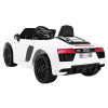 Audi R8 Spyder na akumulator Biały + Pilot + EVA + Wolny Start + Radio MP3 + LED Audi R8 Spyder na akumulator Biały + Pilot + EVA + Wolny Start + Radio MP3 + LED