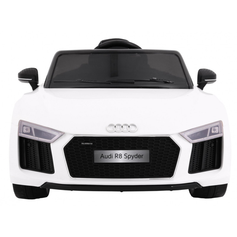 Audi R8 Spyder na akumulator Biały + Pilot + EVA + Wolny Start + Radio MP3 + LED