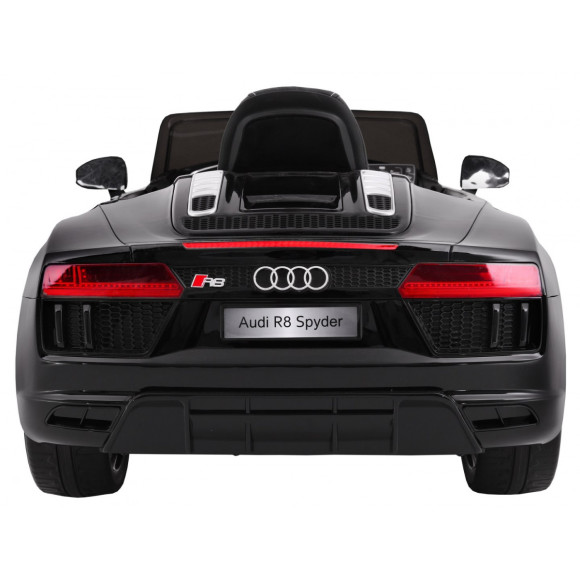 Audi R8 Spyder na akumulator Czarny + Pilot + EVA + Wolny Start + Radio MP3 + LED Audi R8 Spyder na akumulator Czarny + Pilot + EVA + Wolny Start + Radio MP3 + LED