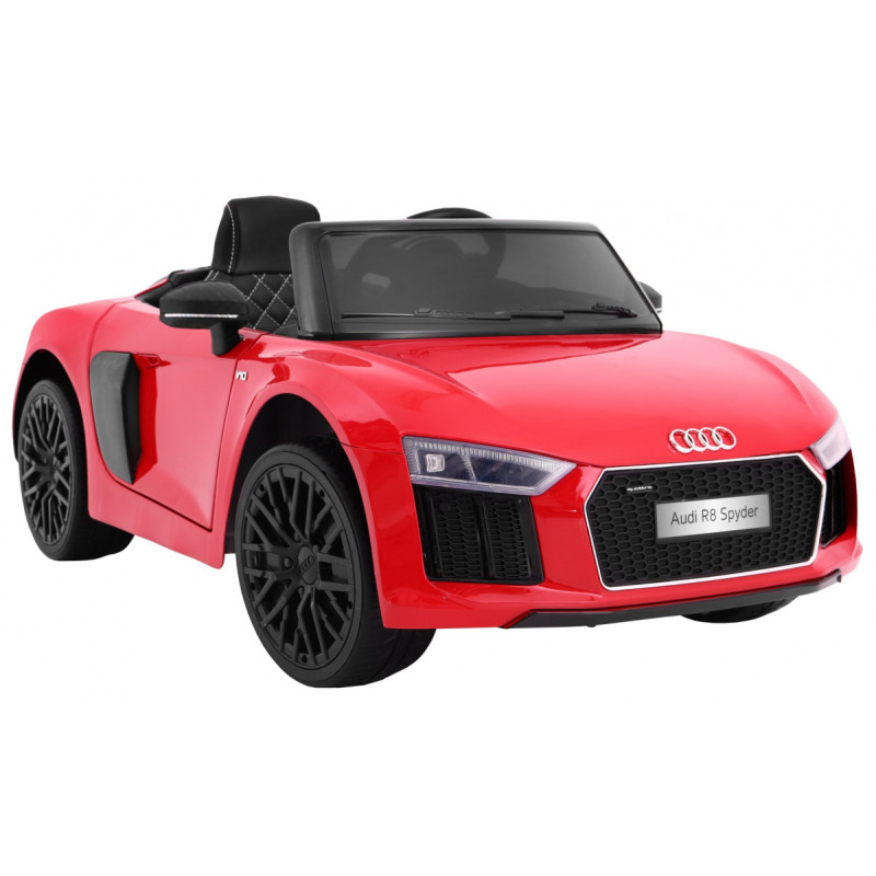 Audi R8 Spyder na akumulator Czerwony + Pilot + EVA + Wolny Start + Radio MP3 + LED