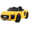 Audi R8 Spyder na akumulator Żółty + Pilot + EVA + Wolny Start + Radio MP3 + LED Audi R8 Spyder na akumulator Żółty + Pilot + EVA + Wolny Start + Radio MP3 + LED