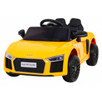 Audi R8 na akumulator dla dzieci Żółty + Pilot + EVA + Wolny Start + MP3 LED