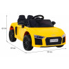 Audi R8 na akumulator dla dzieci Żółty + Pilot + EVA + Wolny Start + MP3 LED