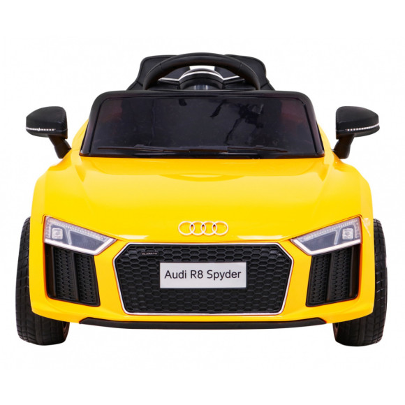 Audi R8 na akumulator dla dzieci Żółty + Pilot + EVA + Wolny Start + MP3 LED