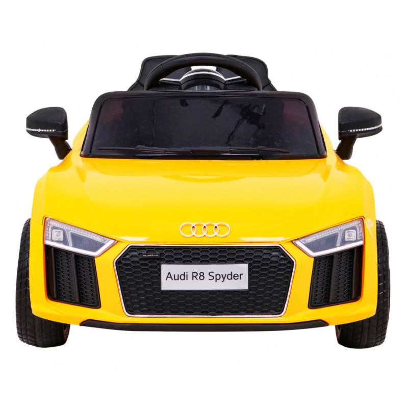Audi R8 na akumulator dla dzieci Żółty + Pilot + EVA + Wolny Start + MP3 LED