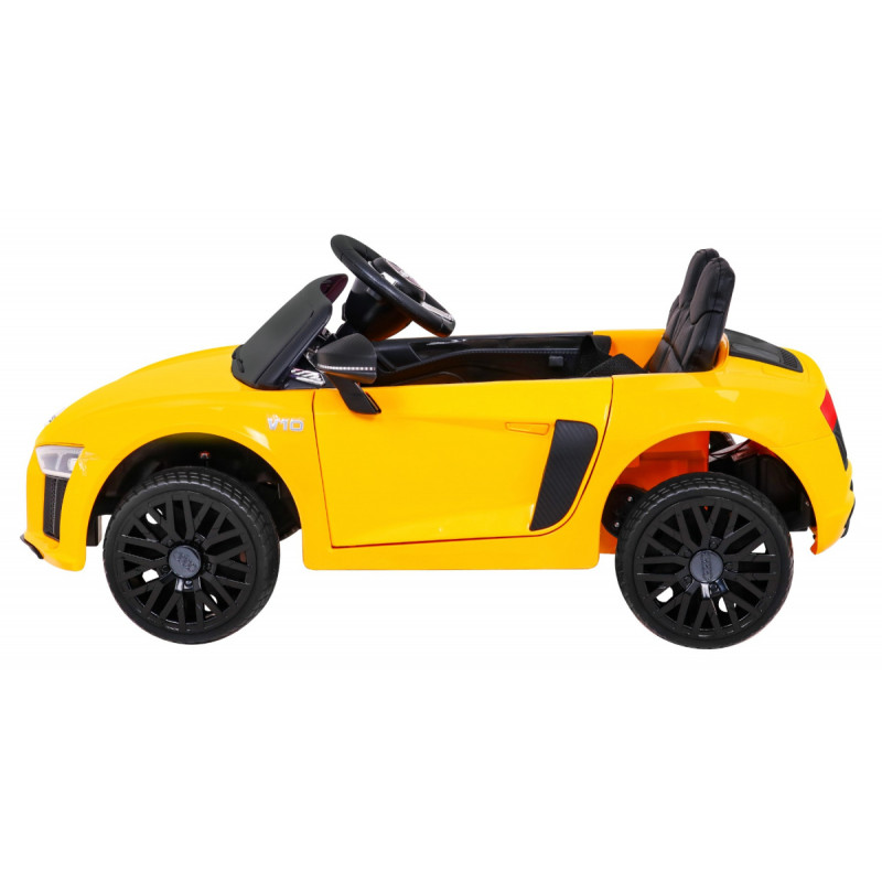 Audi R8 na akumulator dla dzieci Żółty + Pilot + EVA + Wolny Start + MP3 LED