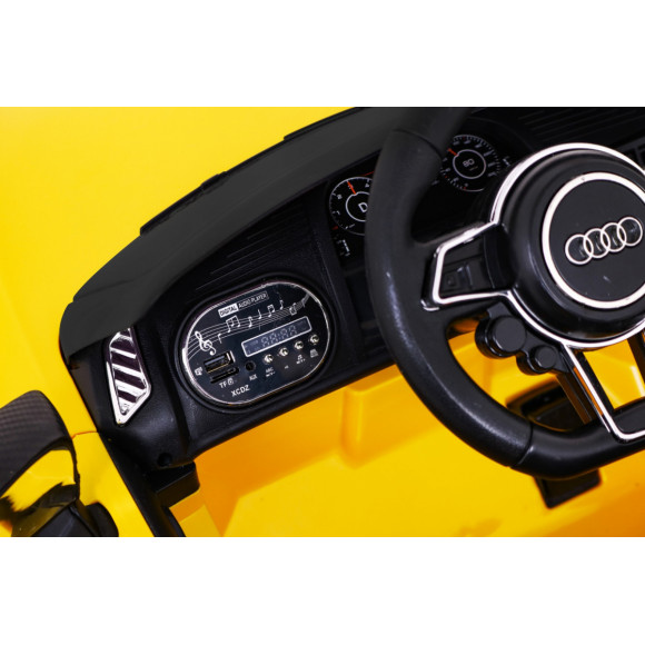 Audi R8 na akumulator dla dzieci Żółty + Pilot + EVA + Wolny Start + MP3 LED