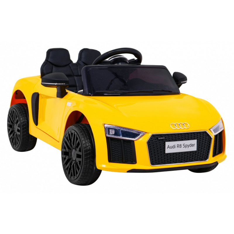 Audi R8 na akumulator dla dzieci Żółty + Pilot + EVA + Wolny Start + MP3 LED