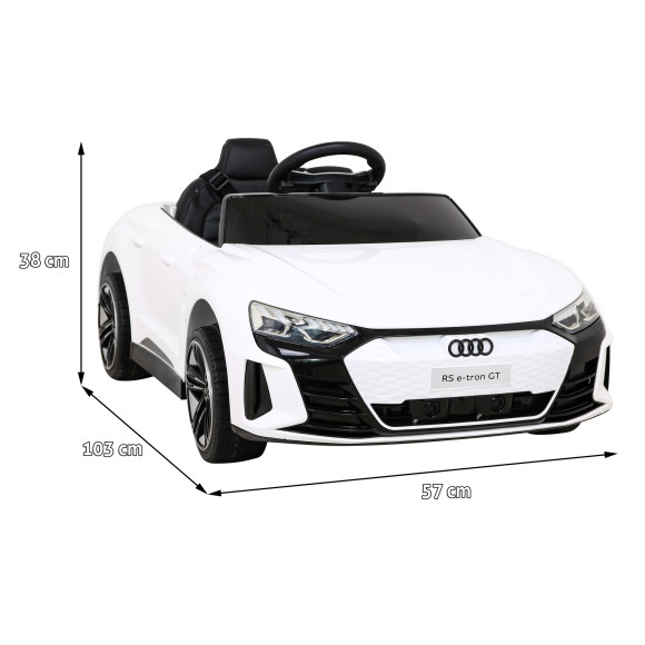 Audi RS E-Tron GT na akumulator Biały + Pilot + Napęd 4x4 + Radio MP3 + LED + EVA